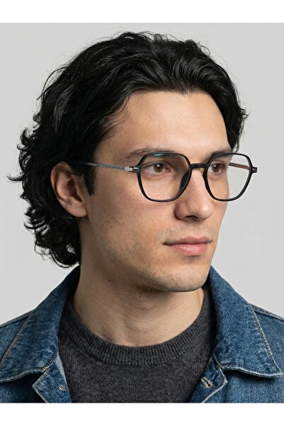 VEGA EYEWEAR Geometrıc Siyah Renk köşegen hafif ürün Erkek Kadın Mavi Işık Ko...