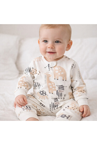 limebabies Baby Boy Animal Printed Jumpsuit & Hat 100% Cotton