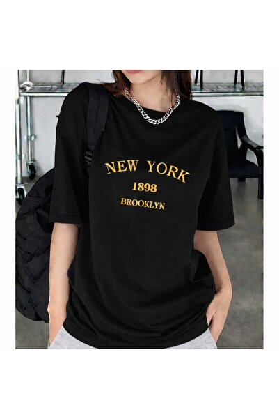 New Shine Ню Йорк Бруклин Черна тениска