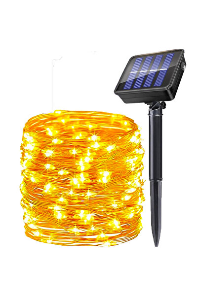 Choice سلسلة إضاءة خارجية تعمل بالطاقة الشمسية بطول 7 أمتار، مزودة بـ 50 مصبا...