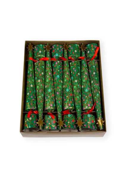 Caspari Merry And Bright Christmas Cone Crackers - 8 Per Box