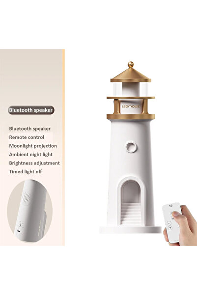 Choice مكبر صوت بلوتوث، إضاءة محيطية على شكل منارة، عرض القمر، أضواء ليلية، ج...
