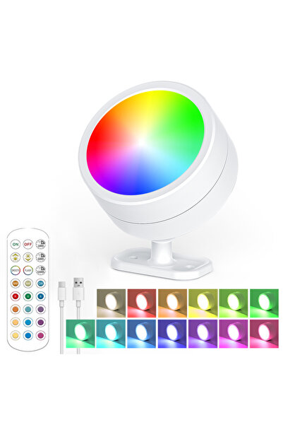 Choice مصباح جداري مغناطيسي LED أبيض RGB، لاسلكي قابل لإعادة الشحن، إضاءة محي...