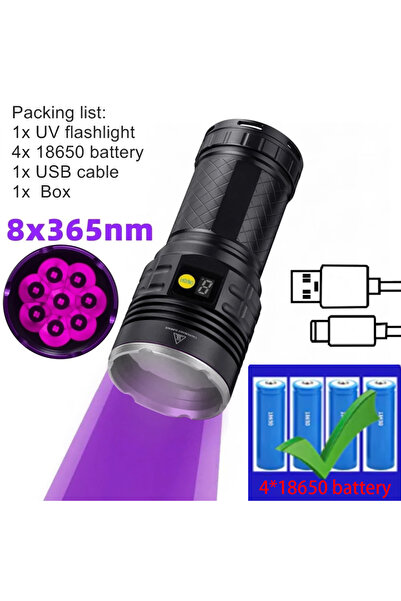 Choice1 مصباح يدوي بالأشعة فوق البنفسجية عالي الطاقة بقوة 160 واط، يعمل ببطار...