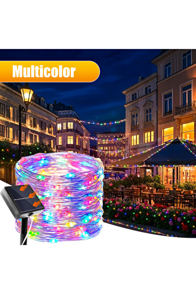 Choice أضواء خرافية خارجية تعمل بالطاقة الشمسية، مقاومة للماء، بطول 22 مترًا،...