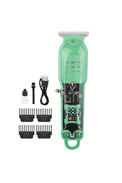 Choice green Transparent Body Electric Hair Clipper Professional Trimmer USB ...