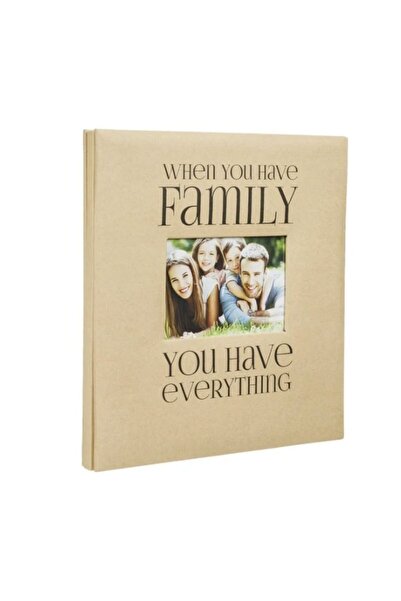OEM Album foto Kraft „Family”, cu mesaj inspirational – Cadou ideal pentru fa...