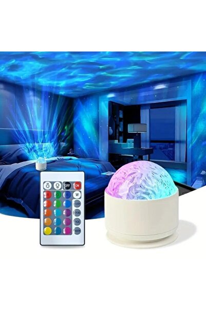 Choice مصباح ليلي LED بتصميم تموجات الماء، يعمل بمنفذ USB، مزود بجهاز تحكم عن...