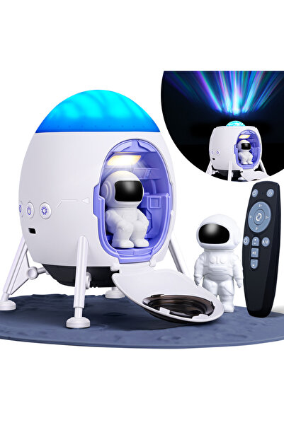 Choice WHITE Space Lander Astronaut Light Projector Spacecraft Night Light Fo...