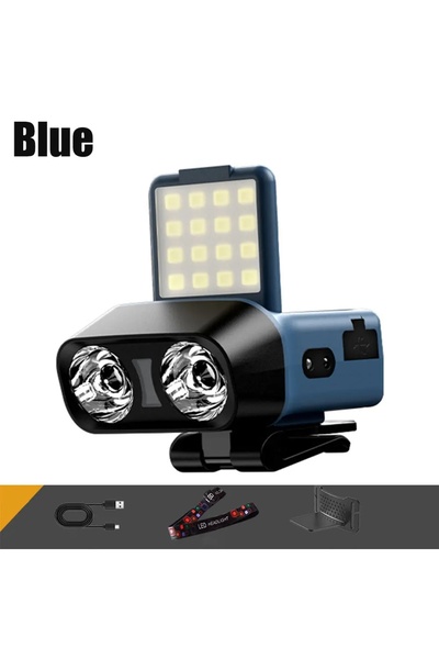 choice2 مصباح رأس LED أزرق، يُثبّت بمشبك على القبعة، فائق السطوع، صغير الحجم،...