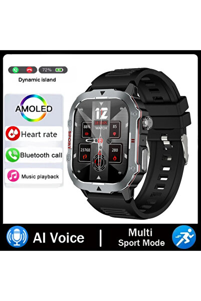 Choice ساعة ذكية جديدة من السيليكون الأسود لعام 2024، مناسبة للرجال، مقاومة ل...