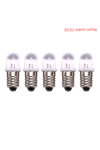 JETTING warm white DC3V 〔YY32〕5 Pcs E10 Led Bulb DC 3V 4.5V Instrument Bulb I...