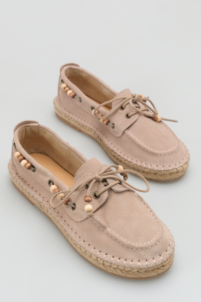 MARSEDO Women's Genuine Leather Espadrille Casual Loafer Shoes Rayssa Beige