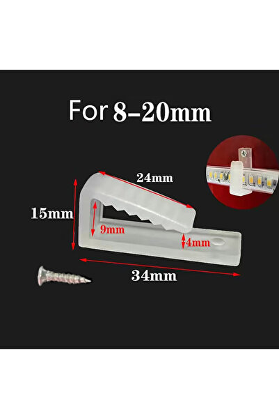 Choice 20 Pcs A-For W8-20MM LED Tape Fix Clips With Screw RGB Neon Led Connec...