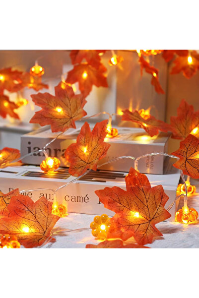 Choice 1.5M10LED Warm White 1pc Halloween 3D Pumpkin & Maple Leaves String Li...