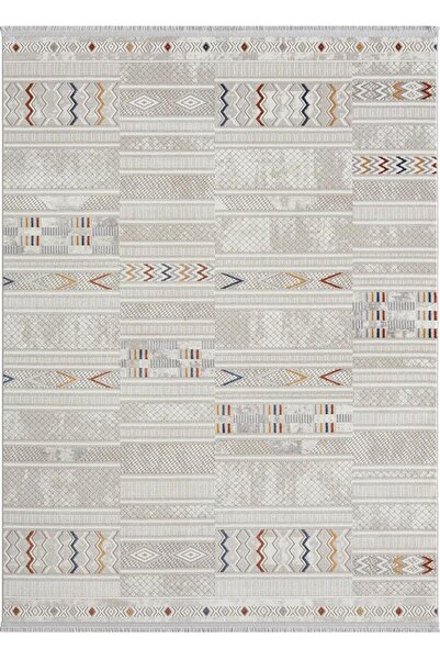 Karmen Halı Lotus 8573 Gri Halı Renkli iskandinav Desenli Modern İnce Akrilik...