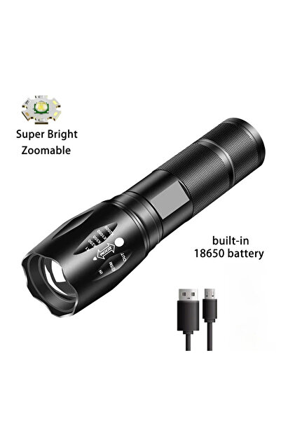 Choice مصباح يدوي R5T6، مصباح LED قوي، مصنوع من سبائك الألومنيوم، محمول، قابل...