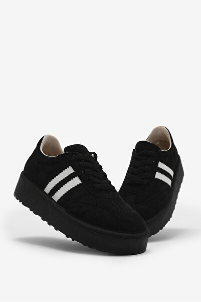 Tonny Black Kadın Siyah Kadın Süet Rahat Kalıp Sneaker