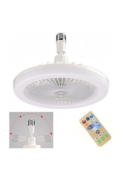 Choice مروحة سقف قابلة للتعديل E27 2 في 1 بقوة 30 واط مع إضاءة وجهاز تحكم عن ...