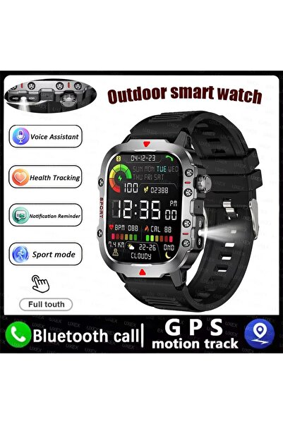 Choice ساعة ذكية جديدة للرجال من بلاك B001 2026 مزودة بإضاءة LED وبلوتوث وميز...