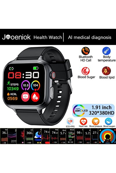 Choice حزام سيليكون أسود جديد 2025، ساعة ذكية طبية جديدة مزودة بتخطيط كهربية ...