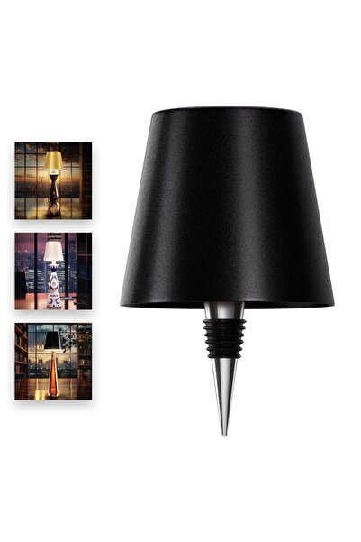 Choice مصباح طاولة لاسلكي يعمل باللمس بثلاثة ألوان، أسود، قابل لإعادة الشحن ع...