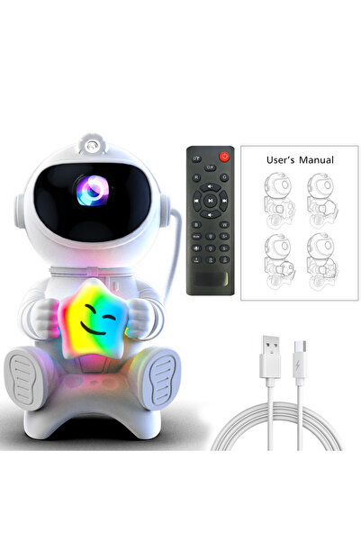 Choice جهاز عرض نجوم LED على شكل رائد فضاء بتقنية البلوتوث، ضوء ليلي، مكبر صو...