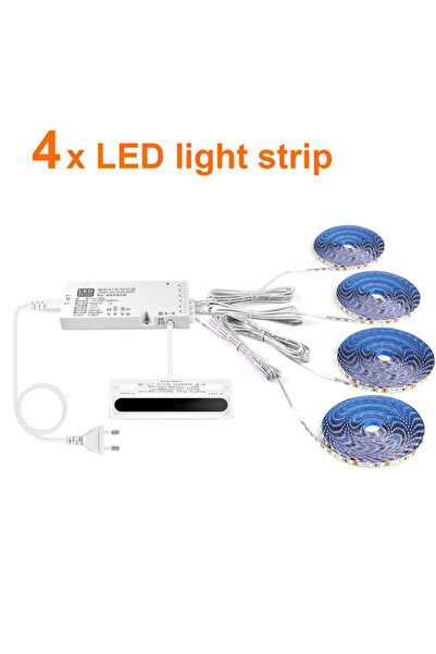 Choice قابس AC220V-EU، طول 1 متر، شريط إضاءة LED أبيض طبيعي، 4 قطع، 5 قطع، 3 ...