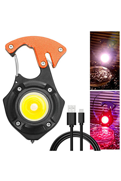 Choice مصباح عمل متعدد الوظائف W5143 برتقالي اللون بتقنية COB، مصباح يدوي صغي...