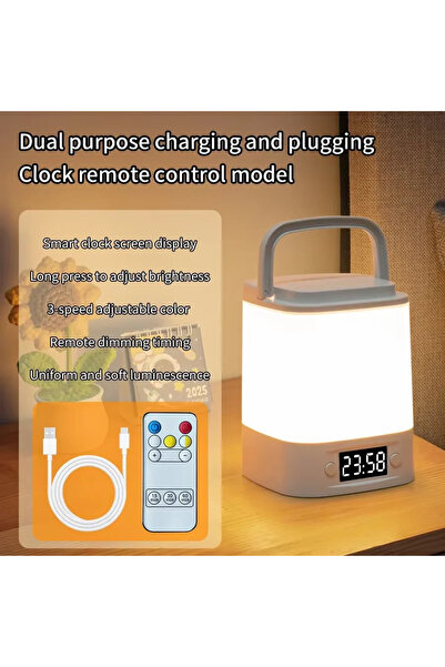 GGBEE مصباح ليلي LED قابل لإعادة الشحن من النوع B مع جهاز تحكم عن بعد وشاشة ع...