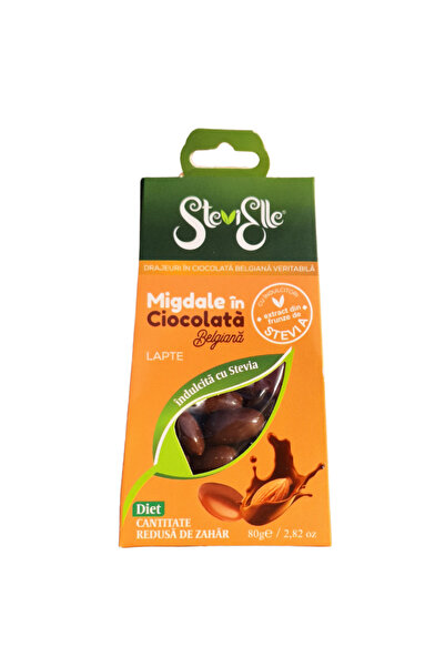 stevielle DRAJEURI de MIGDALE în ciocolată belgiană cu LAPTE, fără zahăr adău...
