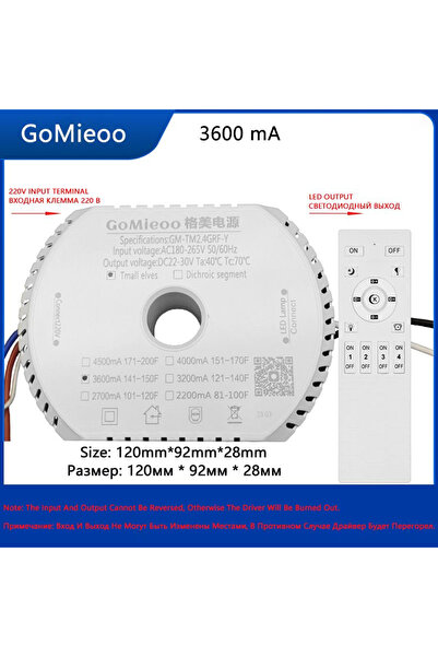 Choice7 محرك LED من نوع GM-TM2.4GRF-Y بقدرة 3600 مللي أمبير، يعمل بجهد 220 فو...