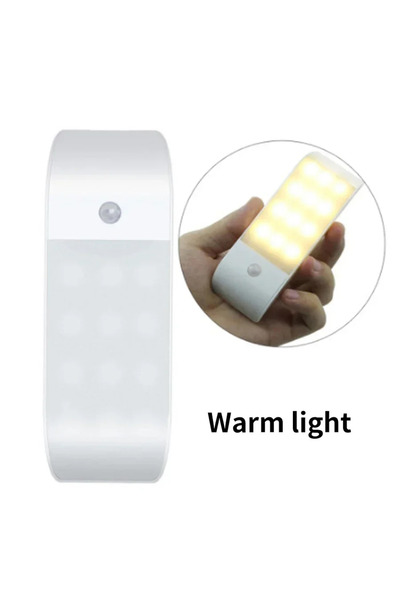 GGBEE Warm White 2 PCS Motion Sensor LED Night Light Rechargeable Cabinet Lig...