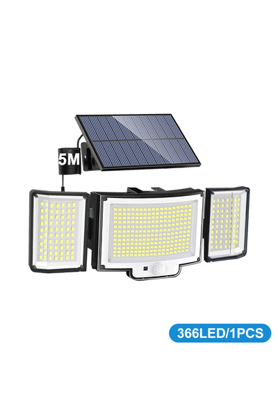 Choice 366 led 1pc 366 LED Solar Motion Sensor Security Outdoor Lights 3 Head...