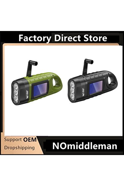 Choice مصباح يدوي محمول يعمل بالطاقة الشمسية، مزود بثلاثة مصابيح LED، باللوني...