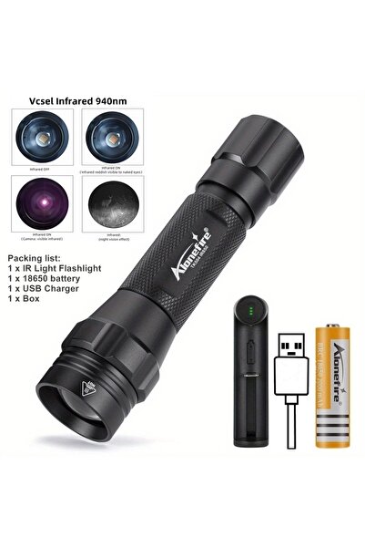 Choice بطارية 18650 سوداء، ضوء الأشعة تحت الحمراء 940 نانومتر، أحدث شريحة للأ...