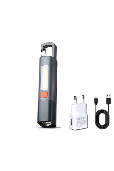 Choice مصباح يدوي قوي من مادة ABS مزود بقابس أوروبي، قابل لإعادة الشحن عبر من...