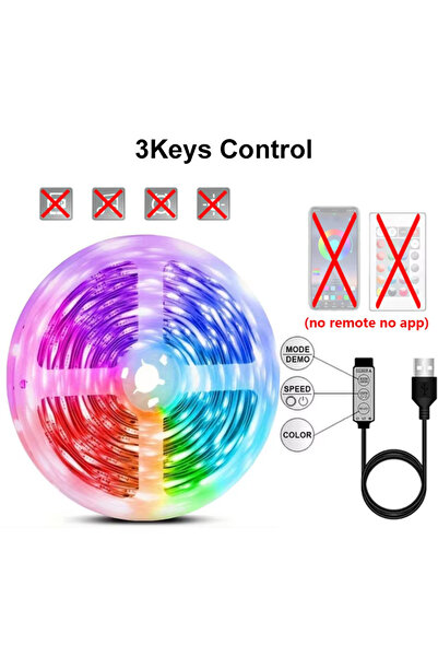 Choice 1m 3Keys Control SMD5050 5M USB LED Strip Light TV Desktop Screen Back...