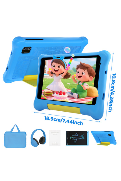 choice2 EU Blue bundle 7" Kids Learning Tablet Bundle Writing Board Drawing T...