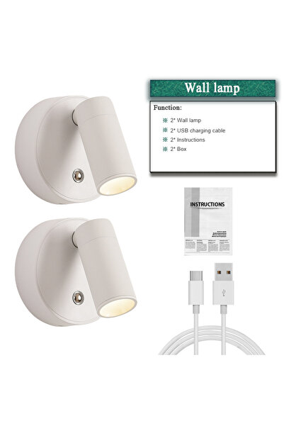 Choice White-2pc 4pcs Magnetic Wall Light LED Table Lamp Touch 3-Color Dimmab...