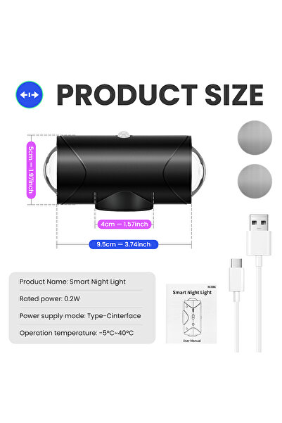 aiopp 1PCS 0-5W black Rechargeable LED Wall Sconce with Motion Sensor, RGB Gr...