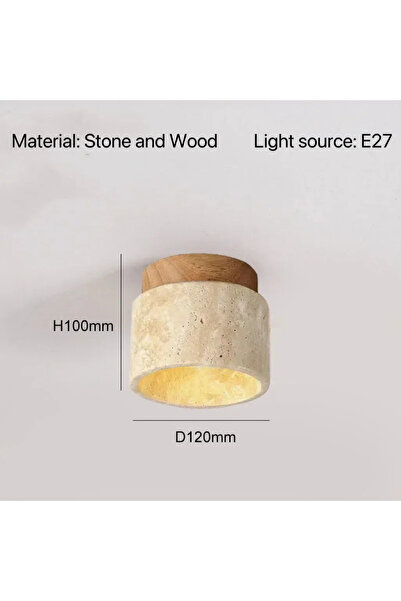 Choice مصباح سقف LED بلون الخشب الأبيض الدافئ، بلون الترافرتين الأصفر، بإضاءة...