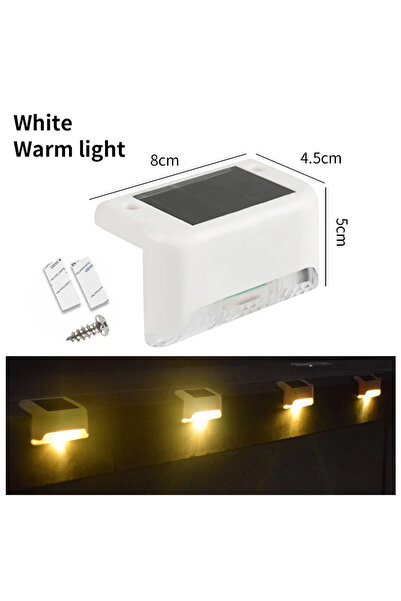 GGBEE مصباح LED شمسي أبيض دافئ، قطعة واحدة، عبوة من 1-8 مصابيح، مناسب للدرج، ...