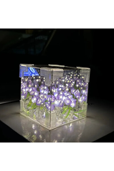 Choice PURPLE DIY Tulip Sea Mirror Night Light Car Decoration Materials Handm...