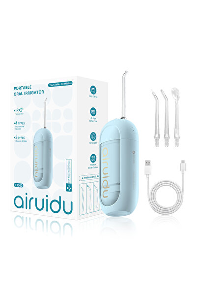 Choice جهاز ري فموي محمول أزرق اللون، خيط تنظيف الأسنان بالماء، 3 أوضاع، مقاو...