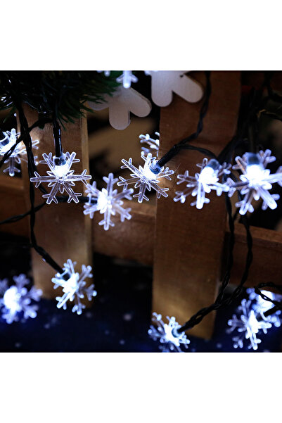 Choice سلسلة أضواء ندفة الثلج الشمسية البيضاء بطول 7 أمتار و50 مصباح LED، بثم...