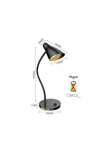 Choice مصباح مكتبي LED بمقبض، مزود بمفتاح تشغيل بخمسة مستويات إضاءة، مناسب لل...