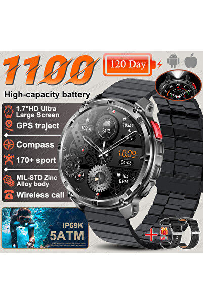 Choice بطارية كبيرة 1100 مللي أمبير، فولاذ أسود، B 2A 2026، ساعة T-Rex3 Ultra...