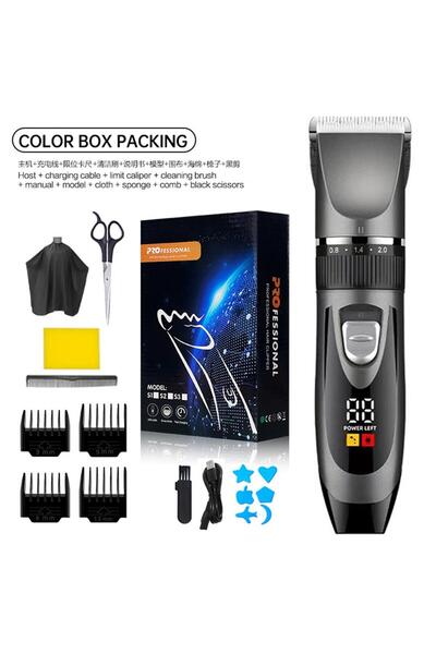 Choice مجموعة ماكينة حلاقة شعر كهربائية منزلية احترافية مكونة من 12 قطعة مع ش...