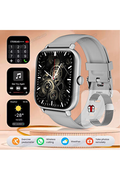 Choice ساعة ميلان الذكية الفضية، متوافقة مع أجهزة أندرويد وآيفون، شاشة عالية ...